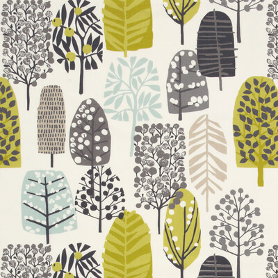 Clarke And Clarke F0992/01.CAC.0 Trad Multipurpose Fabric in Chartreuse/charcoal