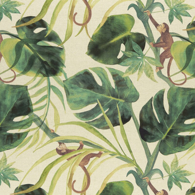 Clarke And Clarke F0998/03.CAC.0 Monkey business Multipurpose Fabric in Natural