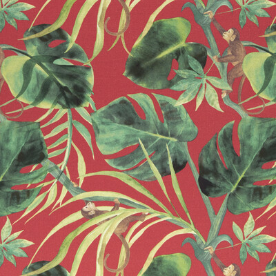Clarke And Clarke F0998/04.CAC.0 Monkey business Multipurpose Fabric in Rouge