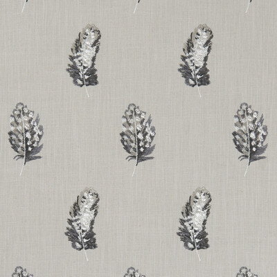 Clarke And Clarke F1082/02.CAC.0 Plumis Drapery Fabric in Charcoal/linen