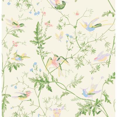 Cole & Son F111/1002.CS.0 Hummingbirds Drapery Fabric in Bright Multi /Multi/Ivory
