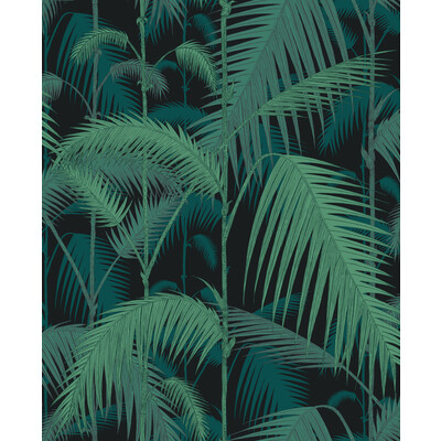Cole & Son F111/2004L.CS.0 Palm Jungle Multipurpose Fabric in Vir/pet On Char/Multi/Teal/Black
