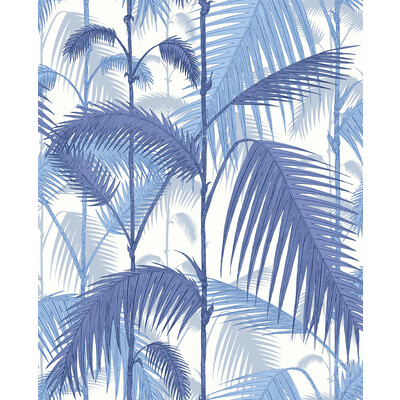 Cole & Son F111/2006L.CS.0 Palm Jungle Multipurpose Fabric in Hyaci On Wht/Blue