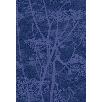 Cole & Son F111/5016.CS.0 Cow Parsley Multipurpose Fabric in Hyacinth & Ink/Dark Blue/Indigo