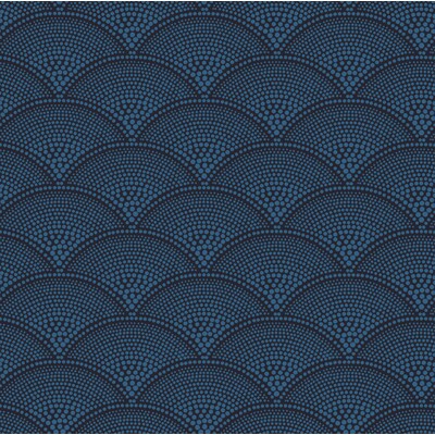Cole & Son F111/8028.CS.0 Feather Fan Upholstery Fabric in Hyac On Char/Dark Blue/Blue