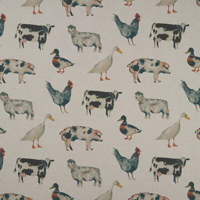 Clarke And Clarke F1169/01.CAC.0 On the farm Multipurpose Fabric in Linen