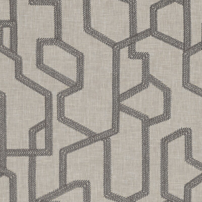 Clarke And Clarke F1300/01.CAC.0 Labyrinth Drapery Fabric in Charcoal