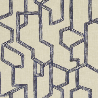 Clarke And Clarke F1300/04.CAC.0 Labyrinth Drapery Fabric in Midnight