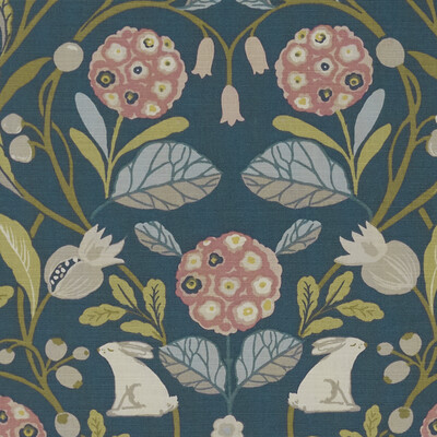 Clarke And Clarke F1314/06.CAC.0 Forester Multipurpose Fabric in Teal/blush