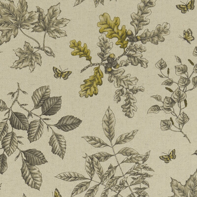 Clarke And Clarke F1329/02.CAC.0 Hortus Multipurpose Fabric in Charcoal/ochre