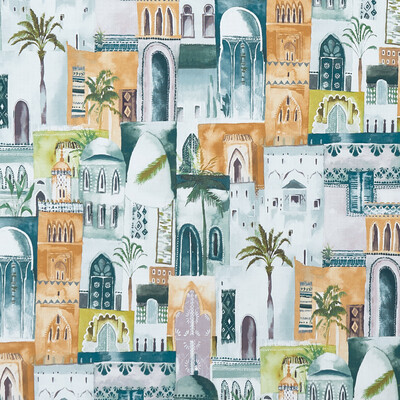 Clarke And Clarke F1368/04.CAC.0 Marrakech Multipurpose Fabric in Teal/spice
