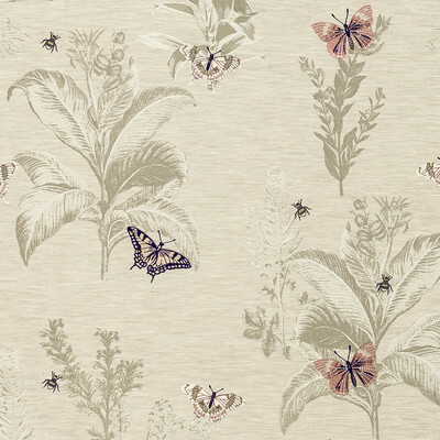 Clarke And Clarke F1432/01.CAC.0 Monarch Multipurpose Fabric in Blush/damson/Ivory/Pink/Silver