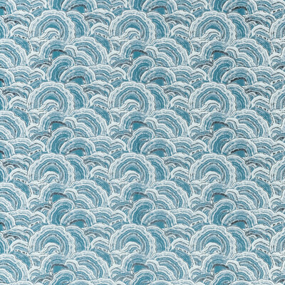 Clarke And Clarke F1458/02.CAC.0 Langei Multipurpose Fabric in Kingfisher/Blue/Teal/Silver