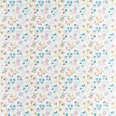 Clarke And Clarke F1461/05.CAC.0 Alder Multipurpose Fabric in Summer/Ivory/Pink/Blue