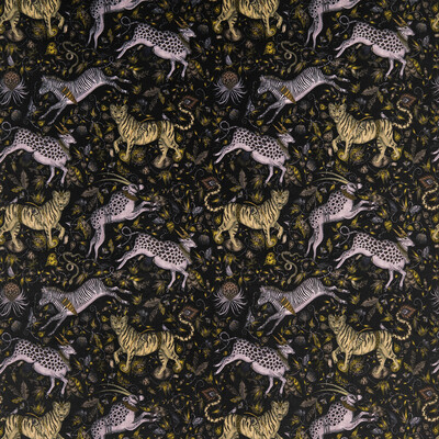 Clarke And Clarke F1479/02.CAC.0 Protea Velvet Multipurpose Fabric in Charcoal/Grey