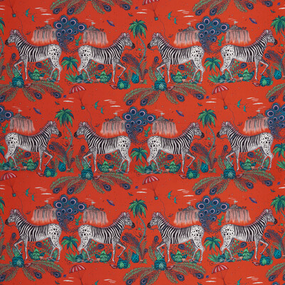 Clarke And Clarke F1484/02.CAC.0 Lost World Satin Multipurpose Fabric in Red