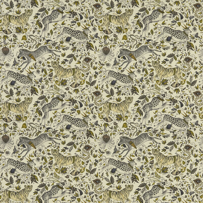 Clarke And Clarke F1493/01.CAC.0 Protea Linen Multipurpose Fabric in Gold/Yellow