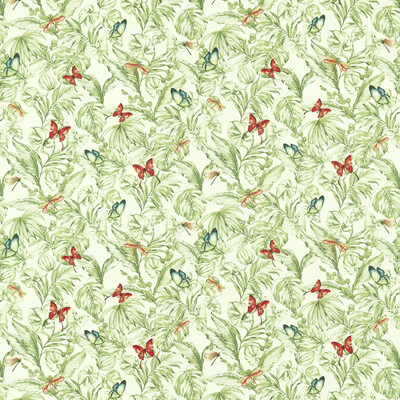 Clarke And Clarke F1513/05.CAC.0 Acadia Multipurpose Fabric in Olive/spice/Green/Coral