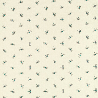 Clarke And Clarke F1514/04.CAC.0 Damsel Drapery Fabric in Teal/Ivory