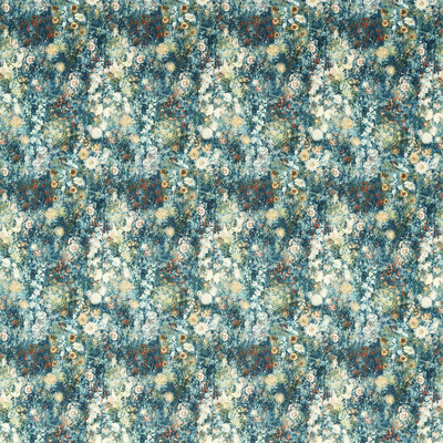 Clarke And Clarke F1539/02.cac.0 Rosedene Multipurpose Fabric in Denim/spice/Blue/Coral/Multi