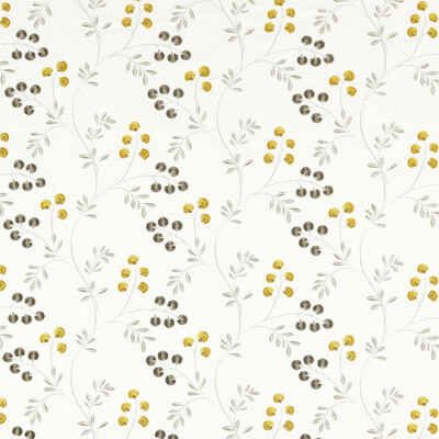 Clarke And Clarke F1556/03.cac.0 Rochelle Drapery Fabric in Pewter/chartreuse/Grey/Gold