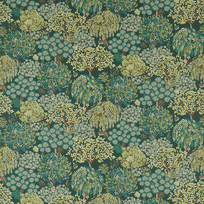 Clarke And Clarke F1562/02.cac.0 Tatton Multipurpose Fabric in Forest/Green/Teal