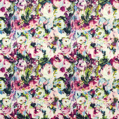 Clarke And Clarke F1573/02.CAC.0 Kingsley Multipurpose Fabric in Summer Velvet/Multi/Pink/Purple