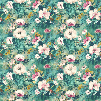 Clarke And Clarke F1579/01.CAC.0 Rugosa Multipurpose Fabric in Kingfisher/Multi/Teal/Pink