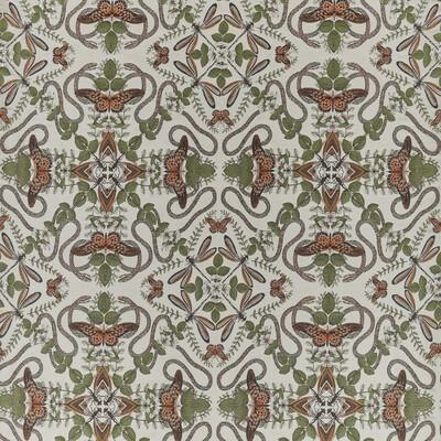 Clarke And Clarke F1581/03.CAC.0 Emerald Forest Drapery Fabric in Smoke Jacquard/Grey/Multi
