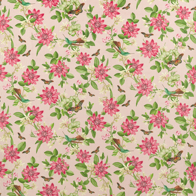 Clarke And Clarke F1588/01.CAC.0 Pink Lotus Multipurpose Fabric in Blush Velvet/Pink/Multi