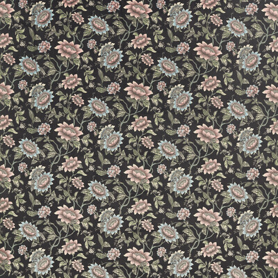 Clarke And Clarke F1590/02.CAC.0 Tonquin Multipurpose Fabric in Noir Velvet/Black/Pink