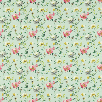 Clarke And Clarke F1593/03.CAC.0 Serena Multipurpose Fabric in Mineral/Turquoise/Pink