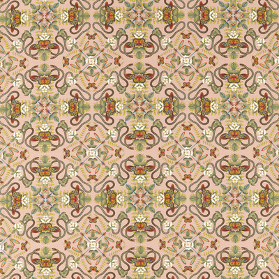 Clarke And Clarke F1599/01.CAC.0 Emerald Forest Multipurpose Fabric in Blush Linen/Pink/Multi