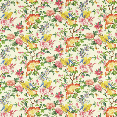 Clarke And Clarke F1600/01.CAC.0 Golden Parrot Multipurpose Fabric in Ivory/Multi