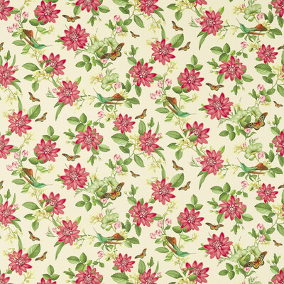 Clarke And Clarke F1602/01.CAC.0 Pink Lotus Multipurpose Fabric in Ivory/Multi