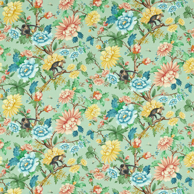 Clarke And Clarke F1603/02.CAC.0 Sapphire Garden Multipurpose Fabric in Mineral/Turquoise/Multi