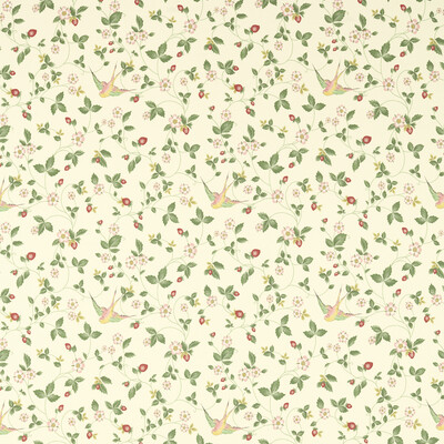 Clarke And Clarke F1606/03.CAC.0 Wild Strawberry Multipurpose Fabric in Ivory Linen/Multi/Ivory
