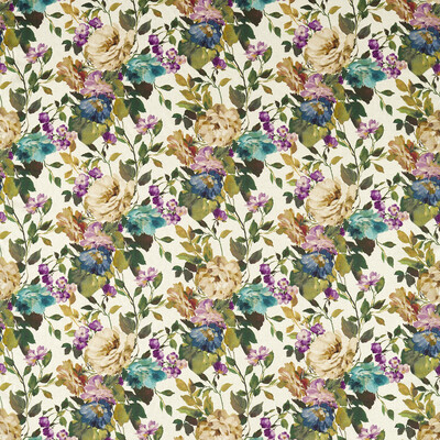 Clarke And Clarke F1613/01.cac.0 Bloom Multipurpose Fabric in Amethyst/Purple/Green