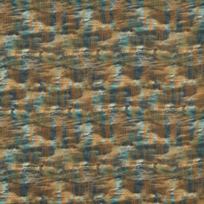 Clarke And Clarke F1624/03.CAC.0 Bergen Drapery Fabric in Kingfisher/Teal/Orange/Green