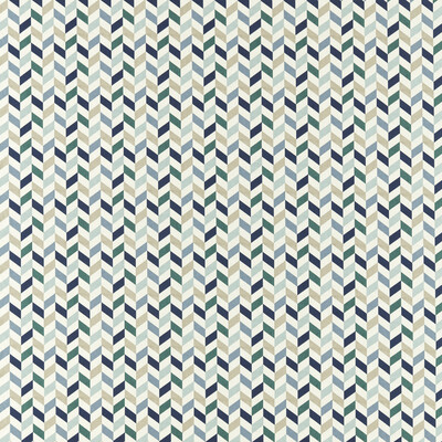 Clarke And Clarke F1639/01.CAC.0 Phoenix Multipurpose Fabric in Mineral/navy/Dark Blue/Green/Turquoise