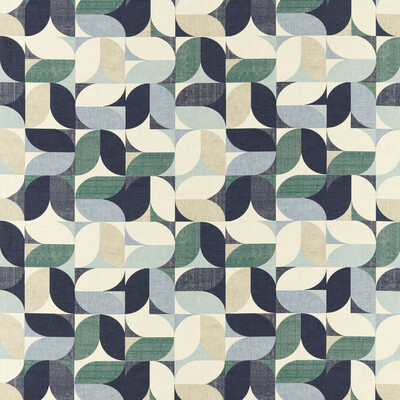 Clarke And Clarke F1640/01.CAC.0 Reno Multipurpose Fabric in Mineral/navy/Dark Blue/Teal