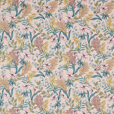 Clarke And Clarke F1650/01.CAC.0 Hazelbury Multipurpose Fabric in Blush/Pink/Teal/Gold