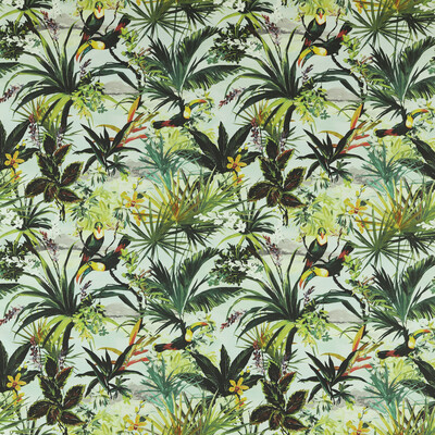 Clarke And Clarke F1676/02.CAC.0 Toucan Multipurpose Fabric in Outdoor/Blue/Red/Gold