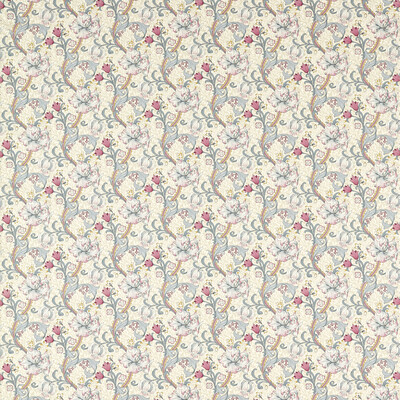 Clarke And Clarke F1677/01.CAC.0 Golden Lily Multipurpose Fabric in Dove/plum/White/Pink/Grey