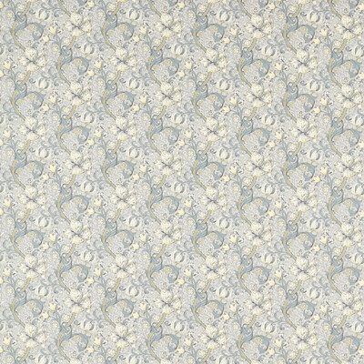 Clarke And Clarke F1677/02.CAC.0 Golden Lily Multipurpose Fabric in Slate/dove/Grey/White/Olive Green