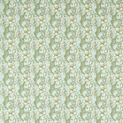 Clarke And Clarke F1677/05.CAC.0 Golden Lily Multipurpose Fabric in Apple/blush/Light Blue/Pink/Green