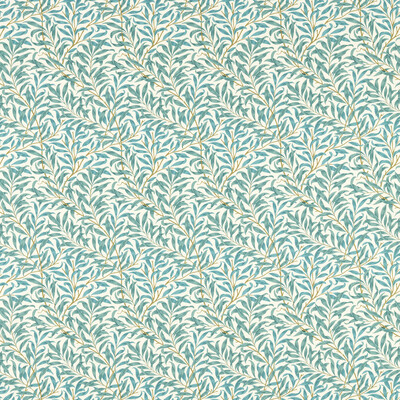 Clarke And Clarke F1679/05.CAC.0 Willow Boughs Multipurpose Fabric in Teal/Olive Green/Ivory