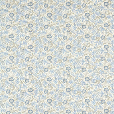Clarke And Clarke F1680/03.CAC.0 Mallow Multipurpose Fabric in Denim/ivory/Light Blue/Ivory/Taupe