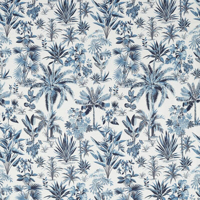 Clarke And Clarke F1711/01.CAC.0 Malindi Drapery Fabric in Caribbean/Blue/Dark Blue/White