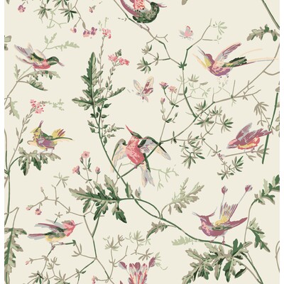 Cole & Son F62/1001.CS.0 Hummingbirds Cotton Print Multipurpose Fabric in Classic Multi/Beige